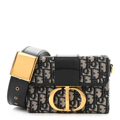 Christian Dior Oblique 30 Montaigne Box Bag Blue 1 of 10