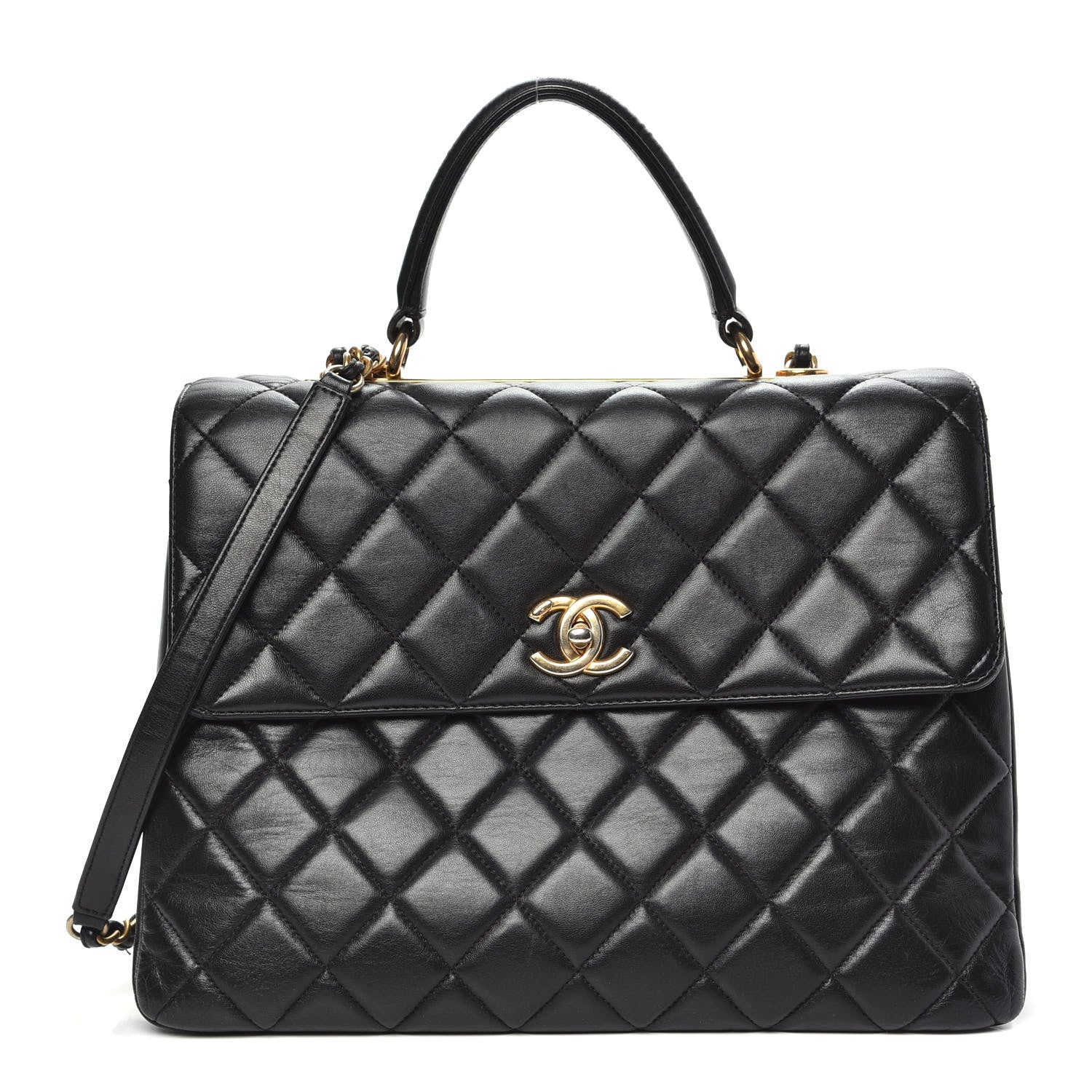Chanel Lambskin Quilted Large Trendy CC Dual Handle Flap Bag Black 1 of 22