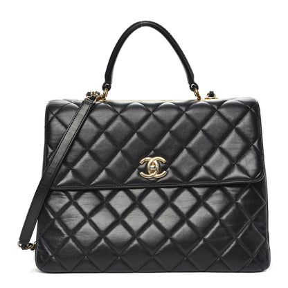 Chanel Lambskin Quilted Large Trendy CC Dual Handle Flap Bag Black 1 of 22