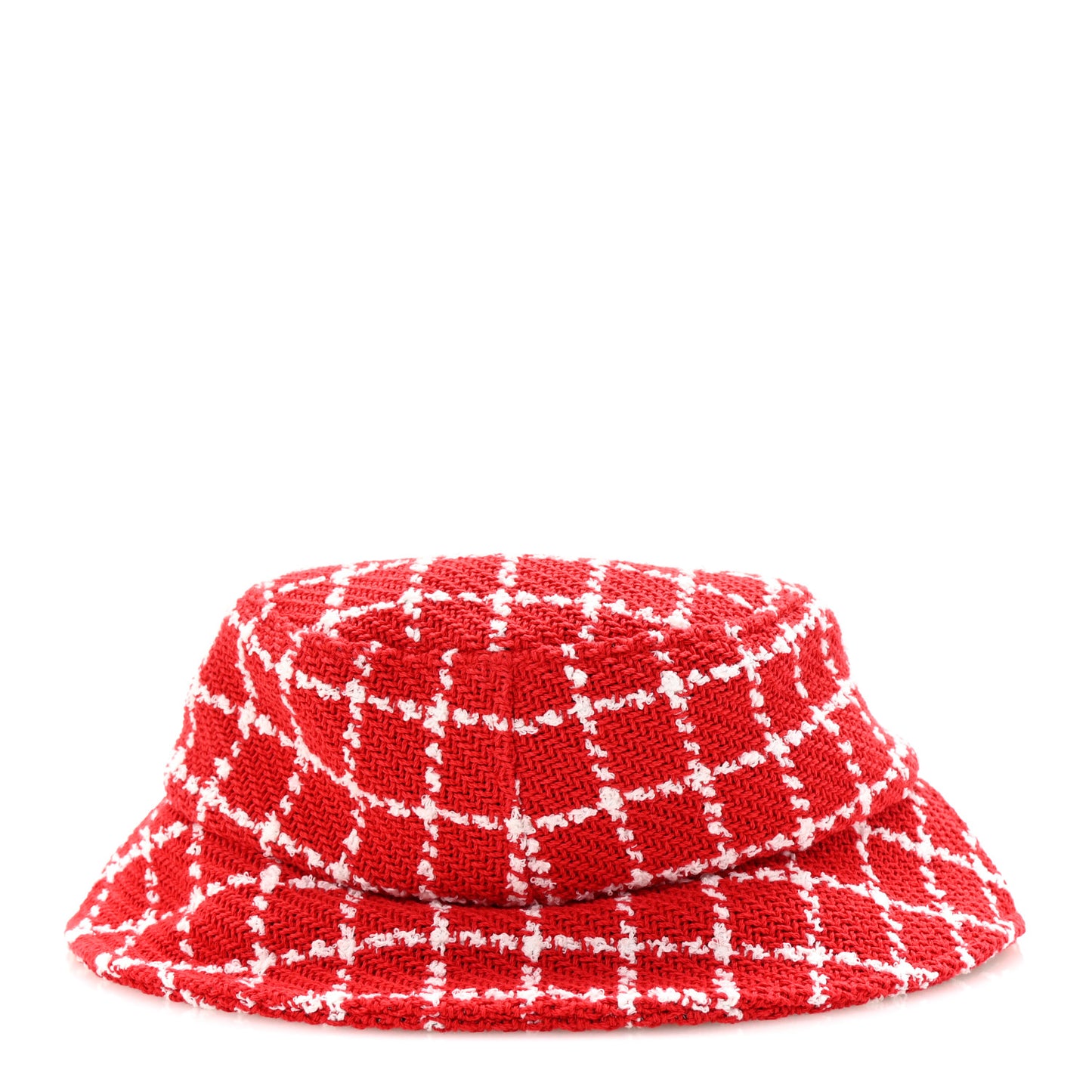 Cotton Tweed CC Bucket Hat L Red White