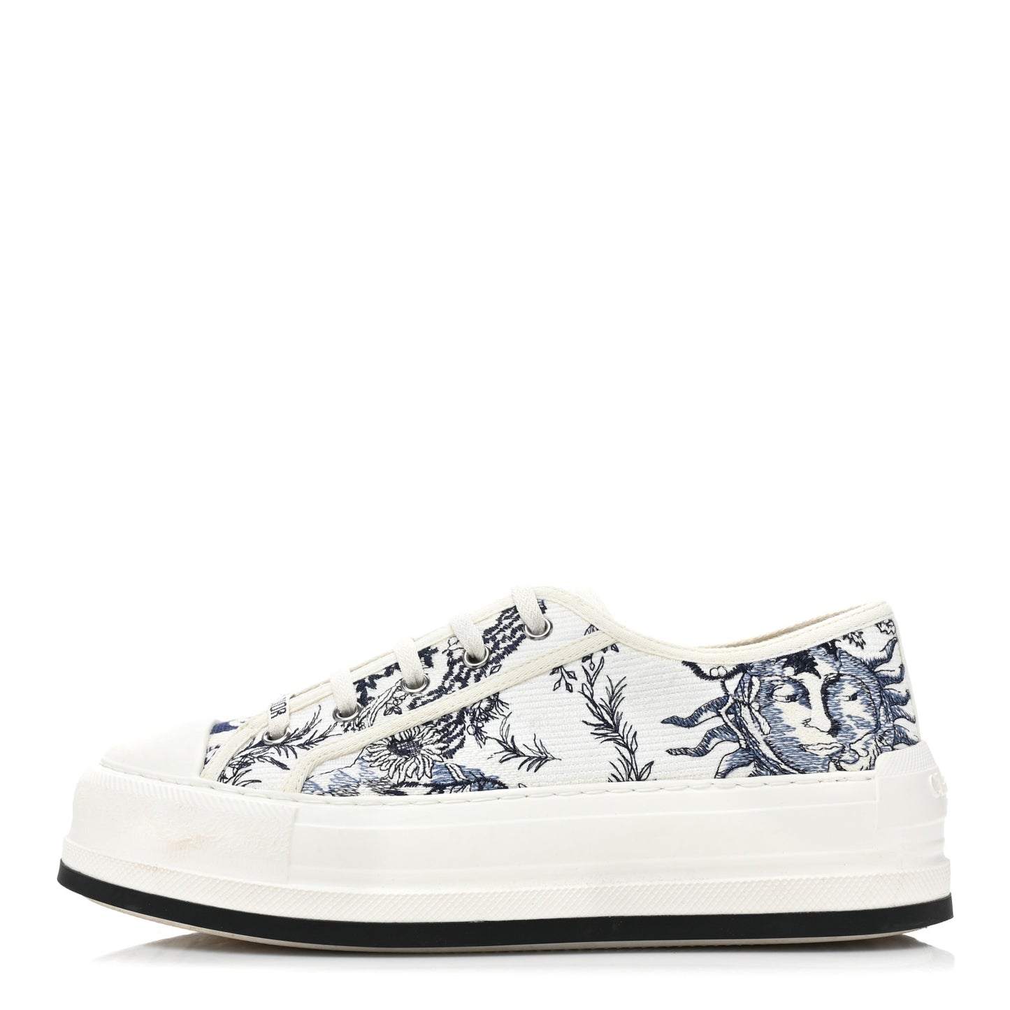 Canvas Le Soleil Embroidered Womens Walk Dior Low Top Sneakers 39.5 Blue Off White