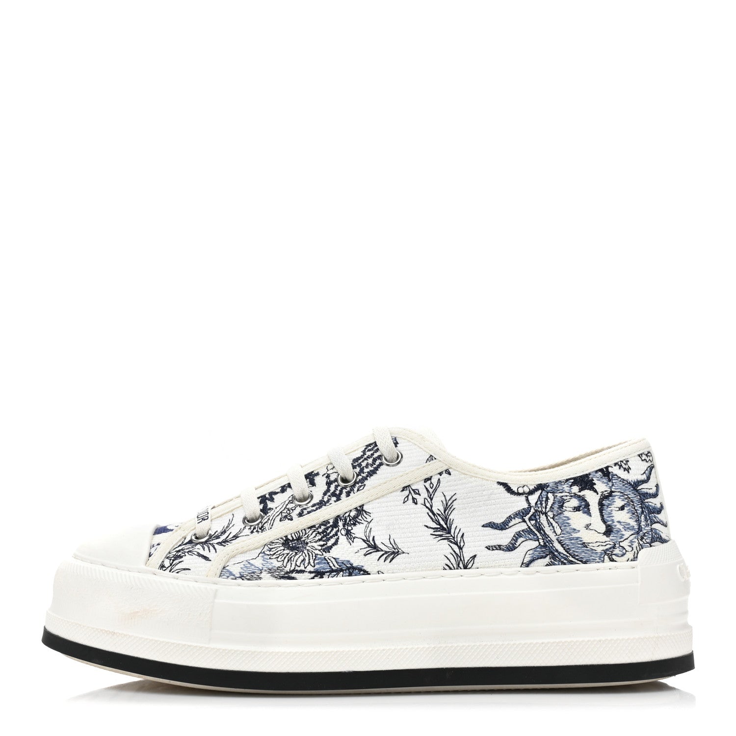 Christian Dior Canvas Le Soleil Embroidered Womens Walk Dior Low Top Sneakers 39.5 Blue Off White 1 of 10