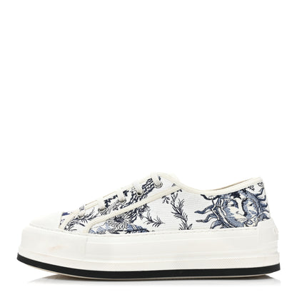 Christian Dior Canvas Le Soleil Embroidered Womens Walk Dior Low Top Sneakers 39.5 Blue Off White 1 of 10