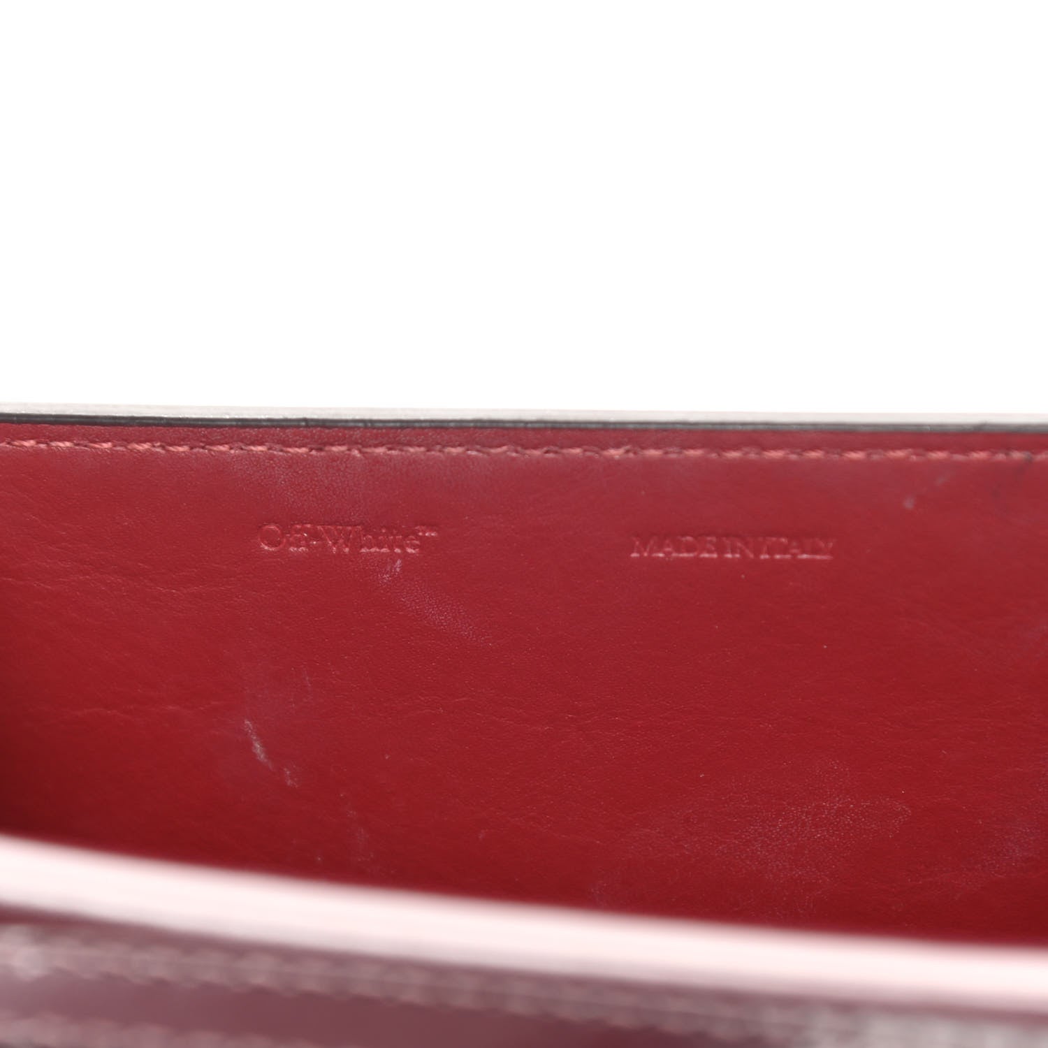 Off-White Calfskin Jitney 0.7 Rent Money Crossbody Bag Burgundy 8 of 16