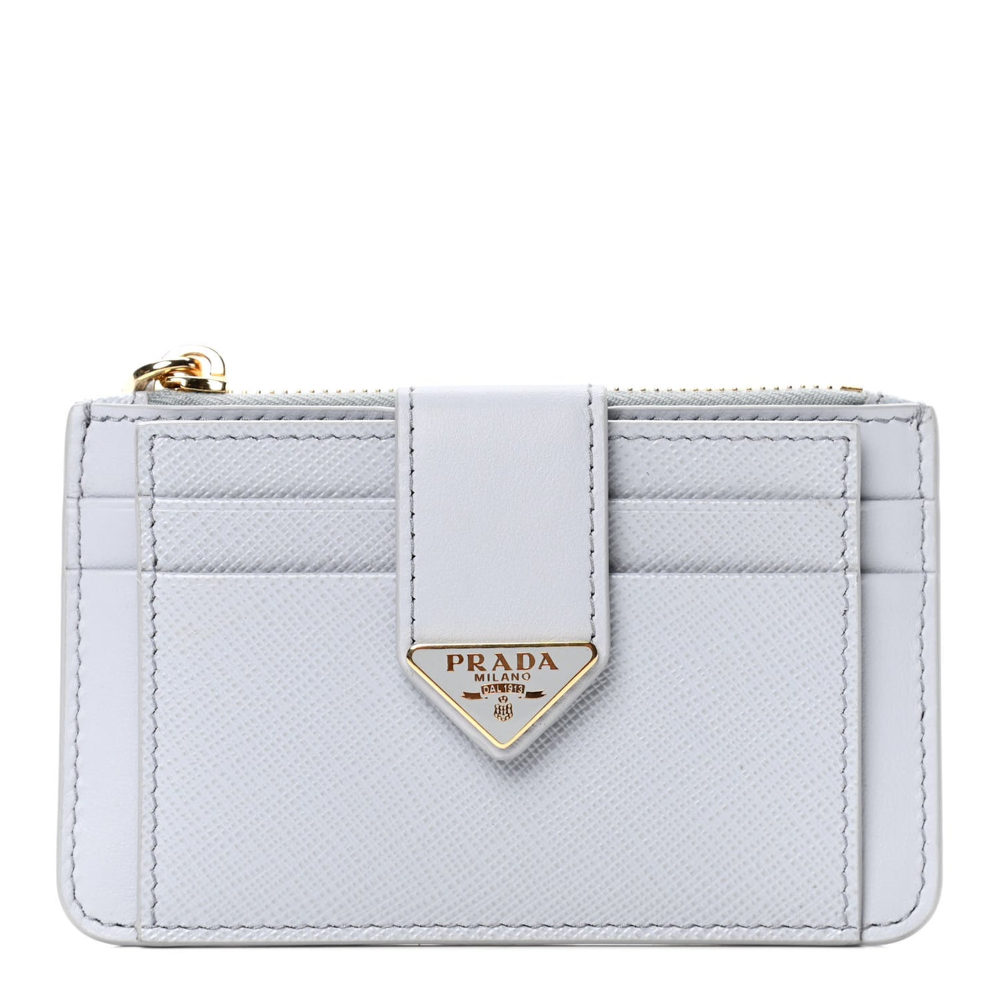 Saffiano Metal Tab Card Case Fiordaliso