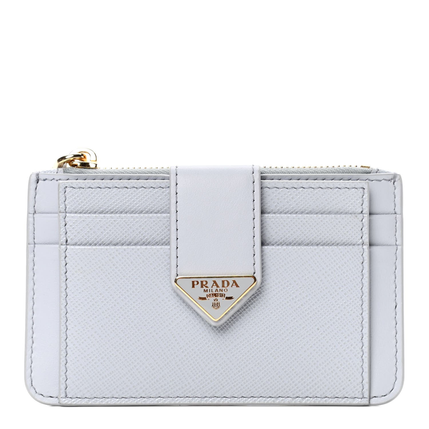 Prada Saffiano Metal Tab Card Case Fiordaliso 1 of 4