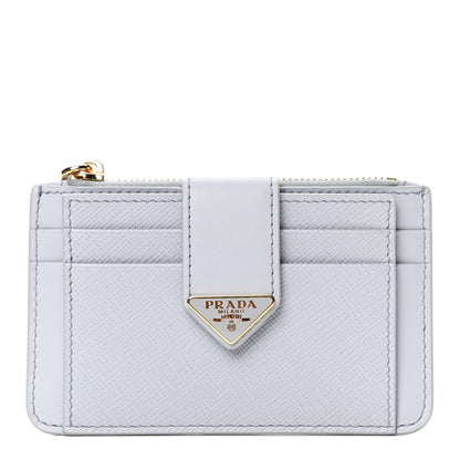 Prada Saffiano Metal Tab Card Case Fiordaliso 1 of 4