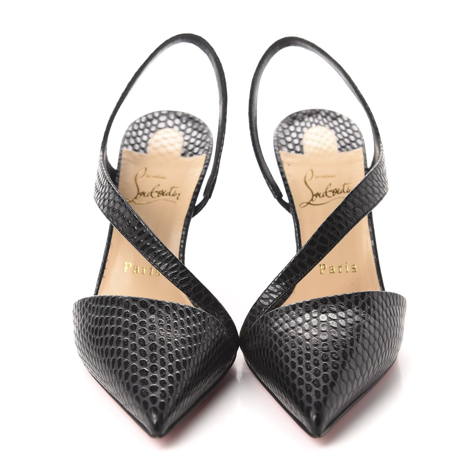 Christian Louboutin Calfskin Jurassic Brandina 85 Slingback Pumps 37 Black 2 of 11