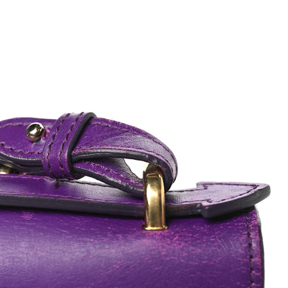 Salvatore Ferragamo Smooth Calfskin Aileen Gancio Lock Shoulder Bag Purple 12 of 12