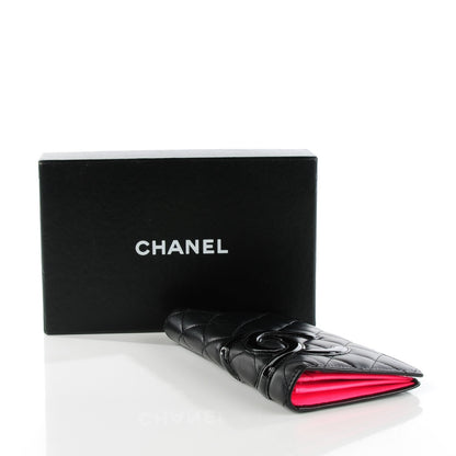 Chanel Calfskin Quilted Cambon Yen Wallet Black 5 of 10