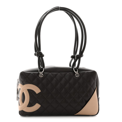 Chanel Calfskin Quilted Cambon Large Bowler Brown Beige 2 of 21