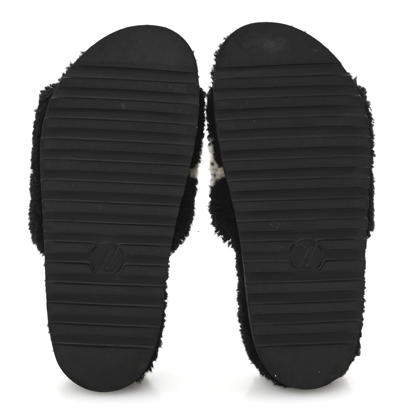 Shearling Monogram Giant Paseo Flat Comfort Mule 36 Black