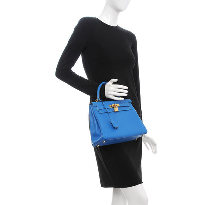 Hermes Evercolor Kelly Retourne 28 Bleu Hydra 3 of 35