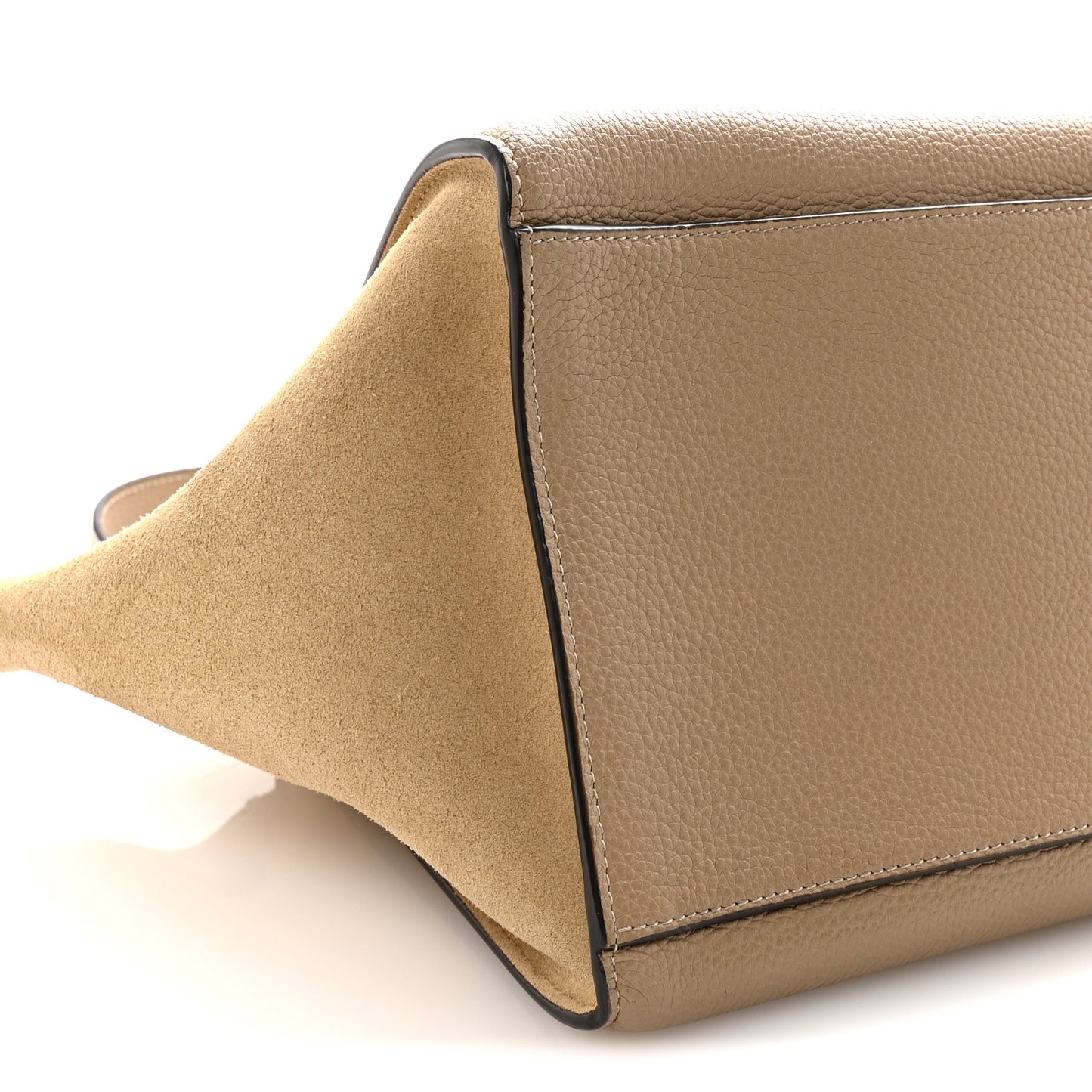 Drummed Calfskin Suede Medium Trapeze Dune
