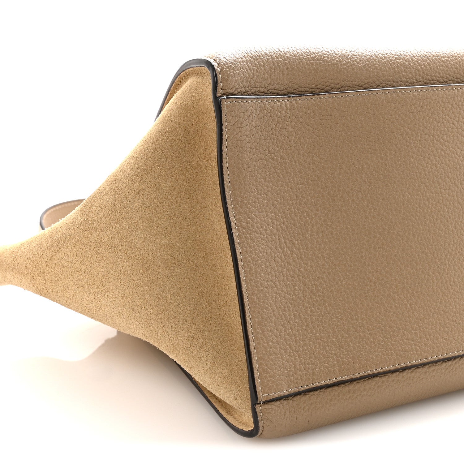 Celine Drummed Calfskin Suede Medium Trapeze Dune 8 of 9