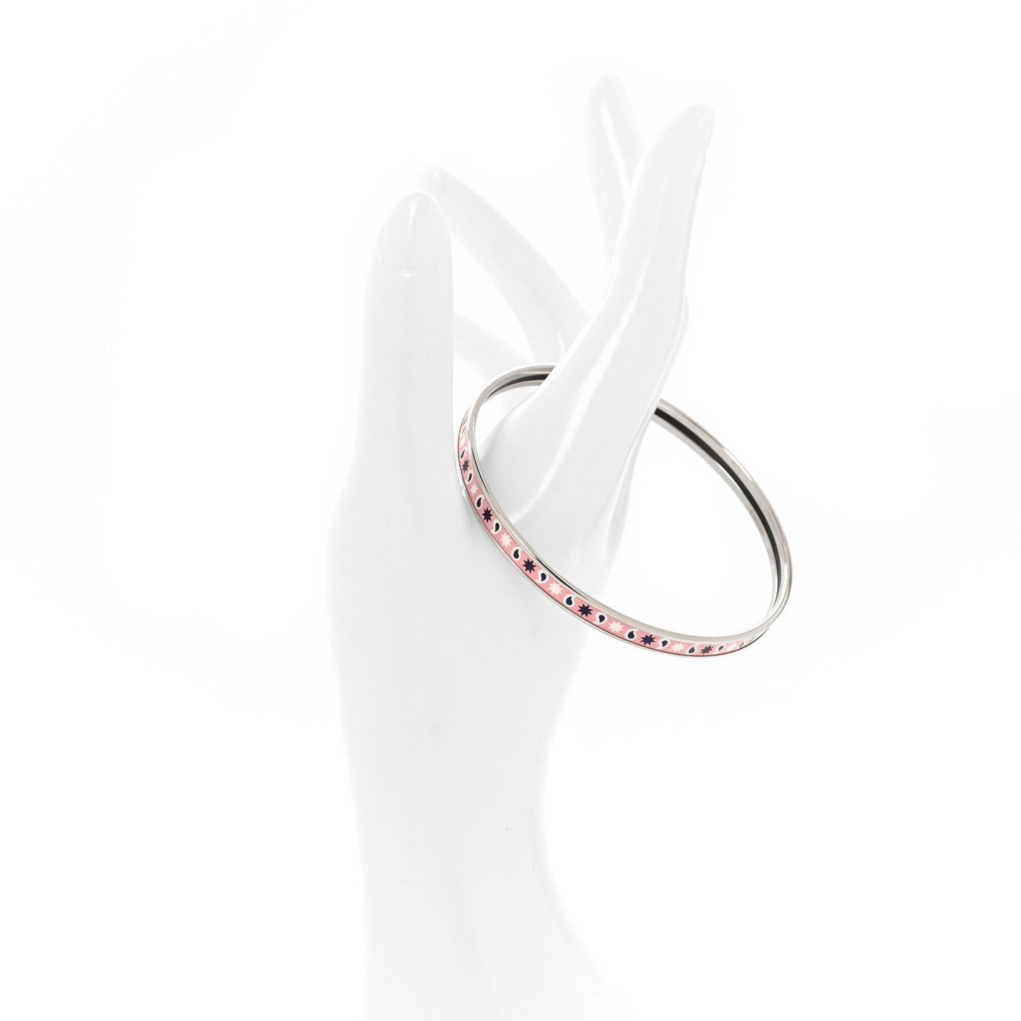 Enamel Printed Extra Narrow Bandana Bangle 70 Rose Fever