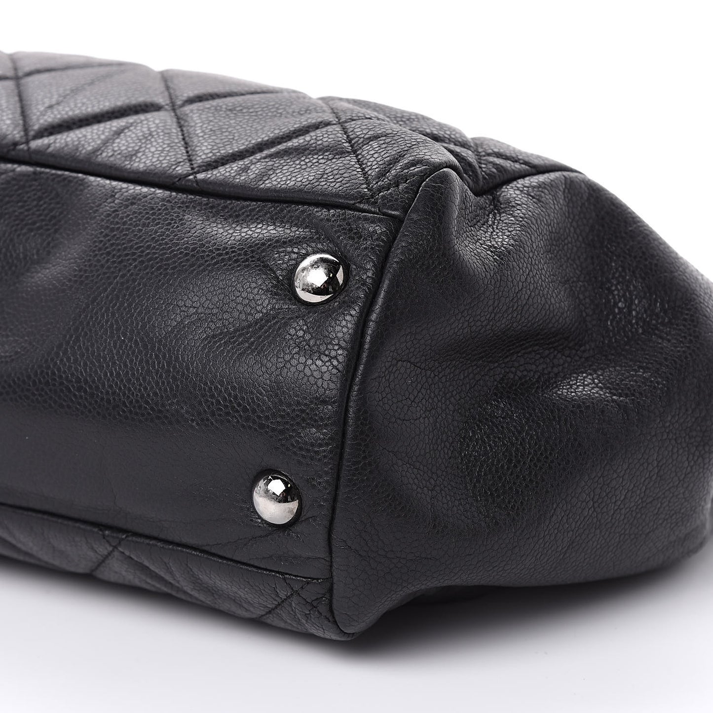 Soft Caviar Quilted Large Cells Tote Black