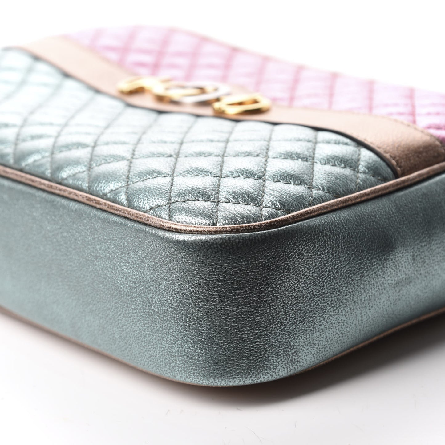 Laminated Nappa Trapuntata Small Zumi Shoulder Bag Rosa Lago Rame