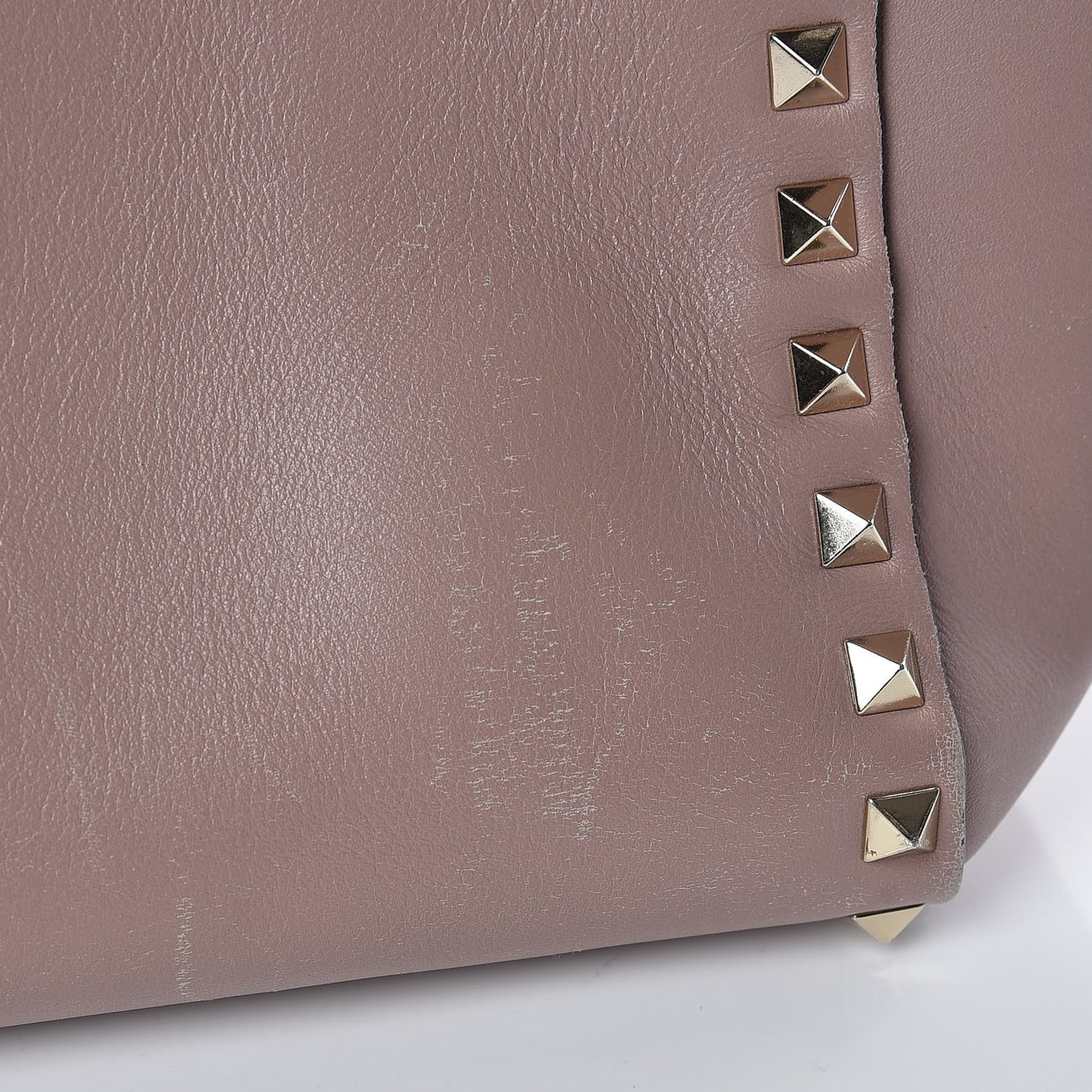 Vitello Small Rockstud Double Handle Tote Poudre