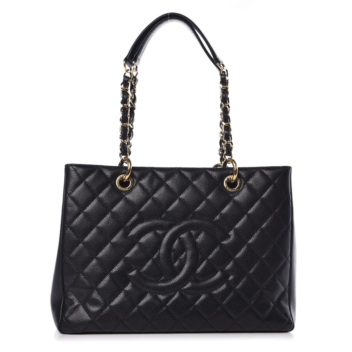 Caviar Quilted Grand Shopping Tote GST Black