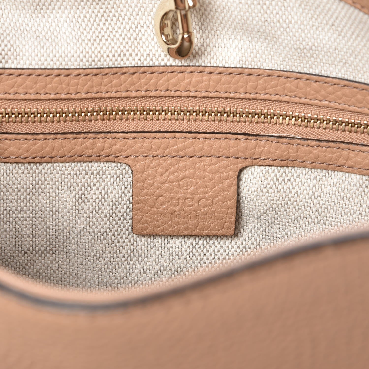 Gucci Pebbled Calfskin Medium Soho Chain Shoulder Bag Rose Beige 6 of 7
