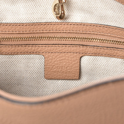 Gucci Pebbled Calfskin Medium Soho Chain Shoulder Bag Rose Beige 6 of 7