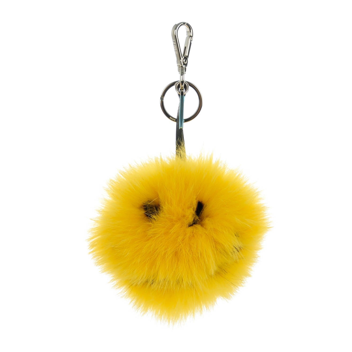 Fendi Fox Fur Smiley Bag Charm Yellow 1 of 5