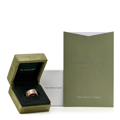 Van Cleef & Arpels 18K Rose Gold Diamond Medium Perlee Clovers Ring 56 7.75 5 of 5