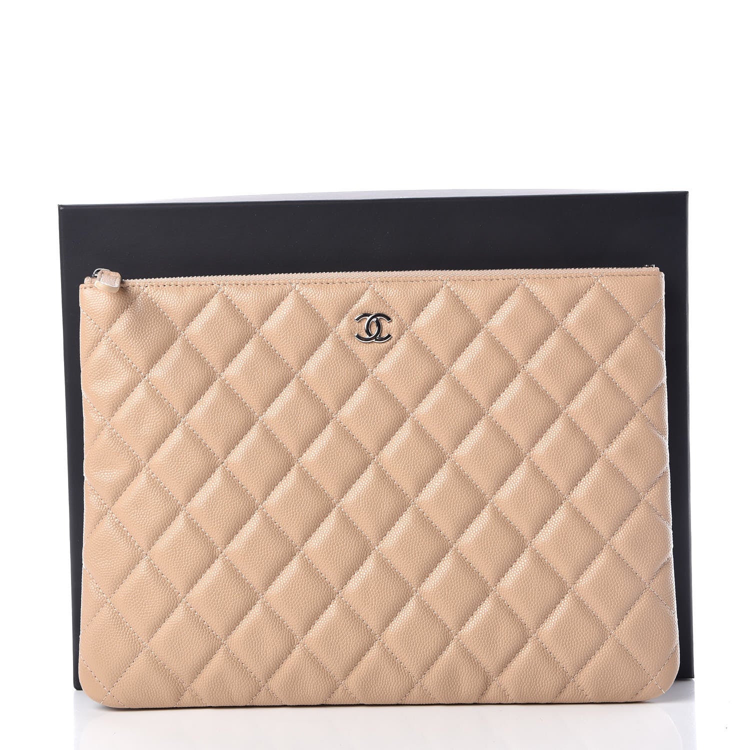 Chanel Caviar Quilted Medium Cosmetic Case Beige 10 of 10