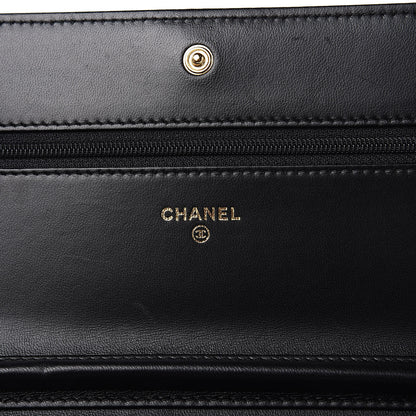 Chanel Lambskin Quilted Boy Wallet On Chain WOC Black 6 of 13