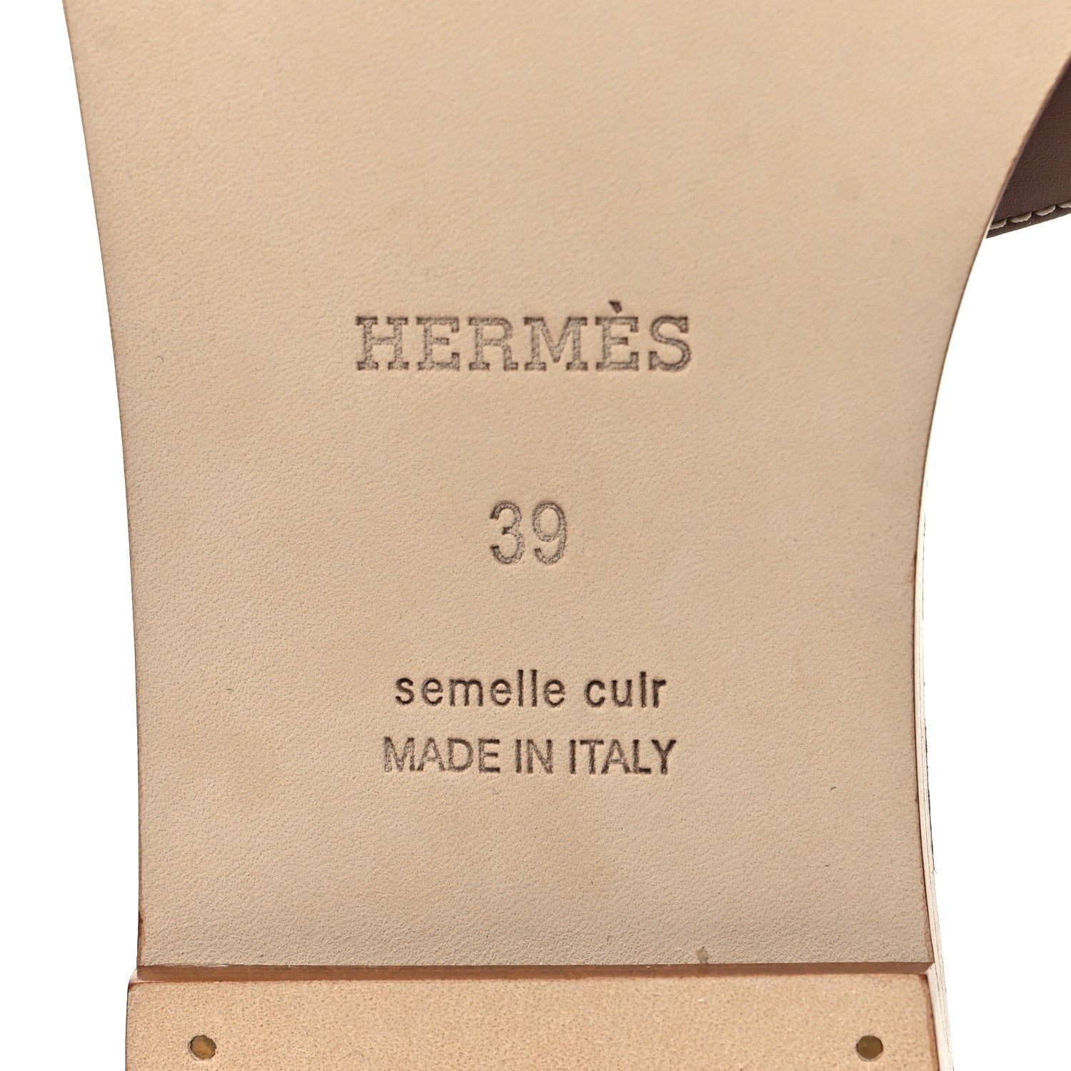 Hermes Box Calfskin Oran Sandals 39 Gold 7 of 9