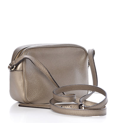Gucci Metallic Pebbled Calfskin Small Soho Disco Bag Golden Beige 3 of 12