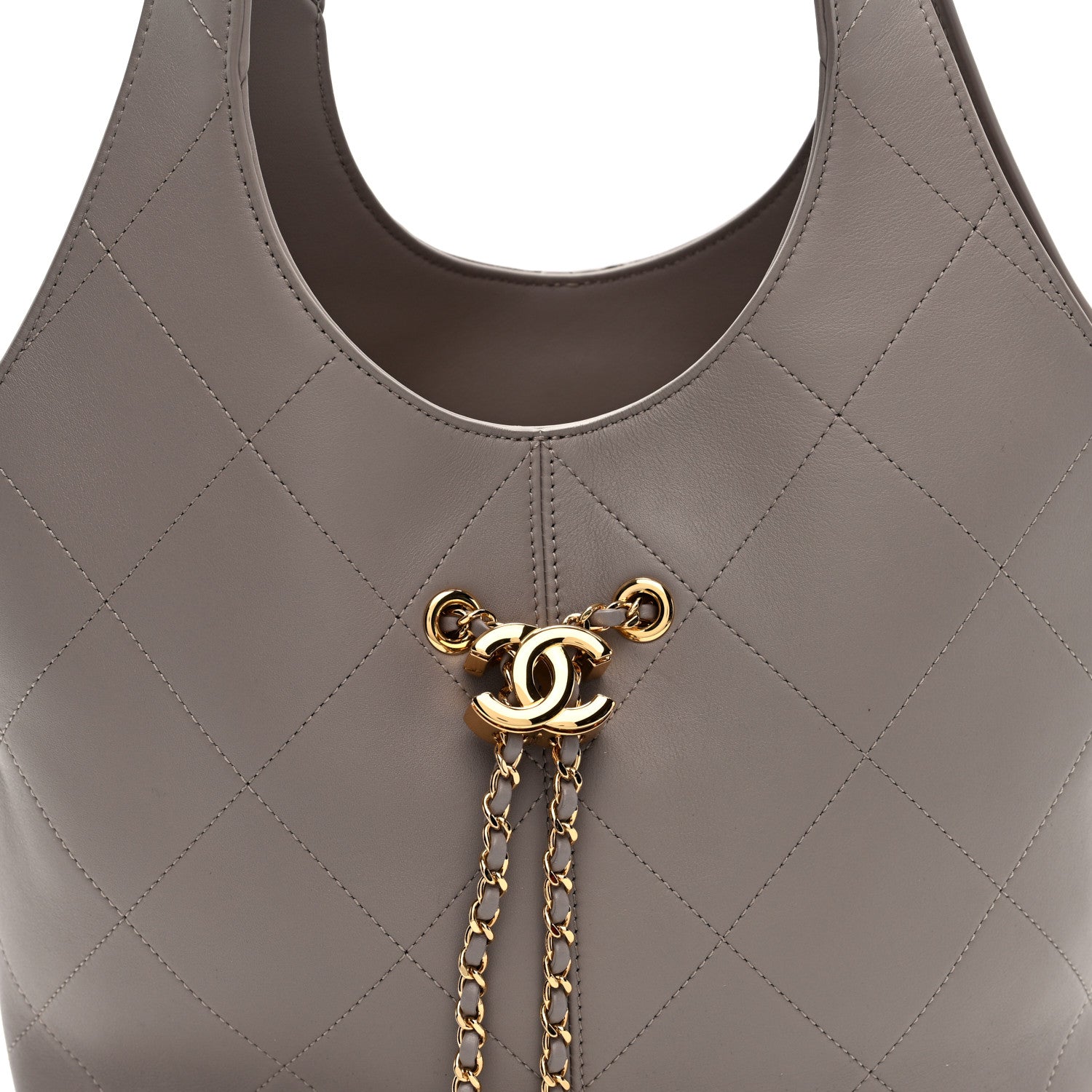 Chanel Calfskin Quilted Shopping Bag Dark Grey 8 of 10