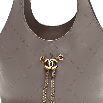 Chanel Calfskin Quilted Shopping Bag Dark Grey 8 of 10