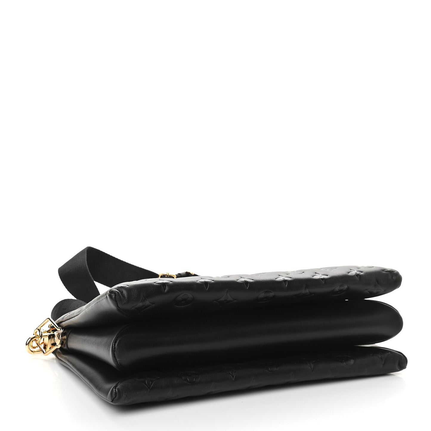 Lambskin Embossed Monogram Coussin MM Black