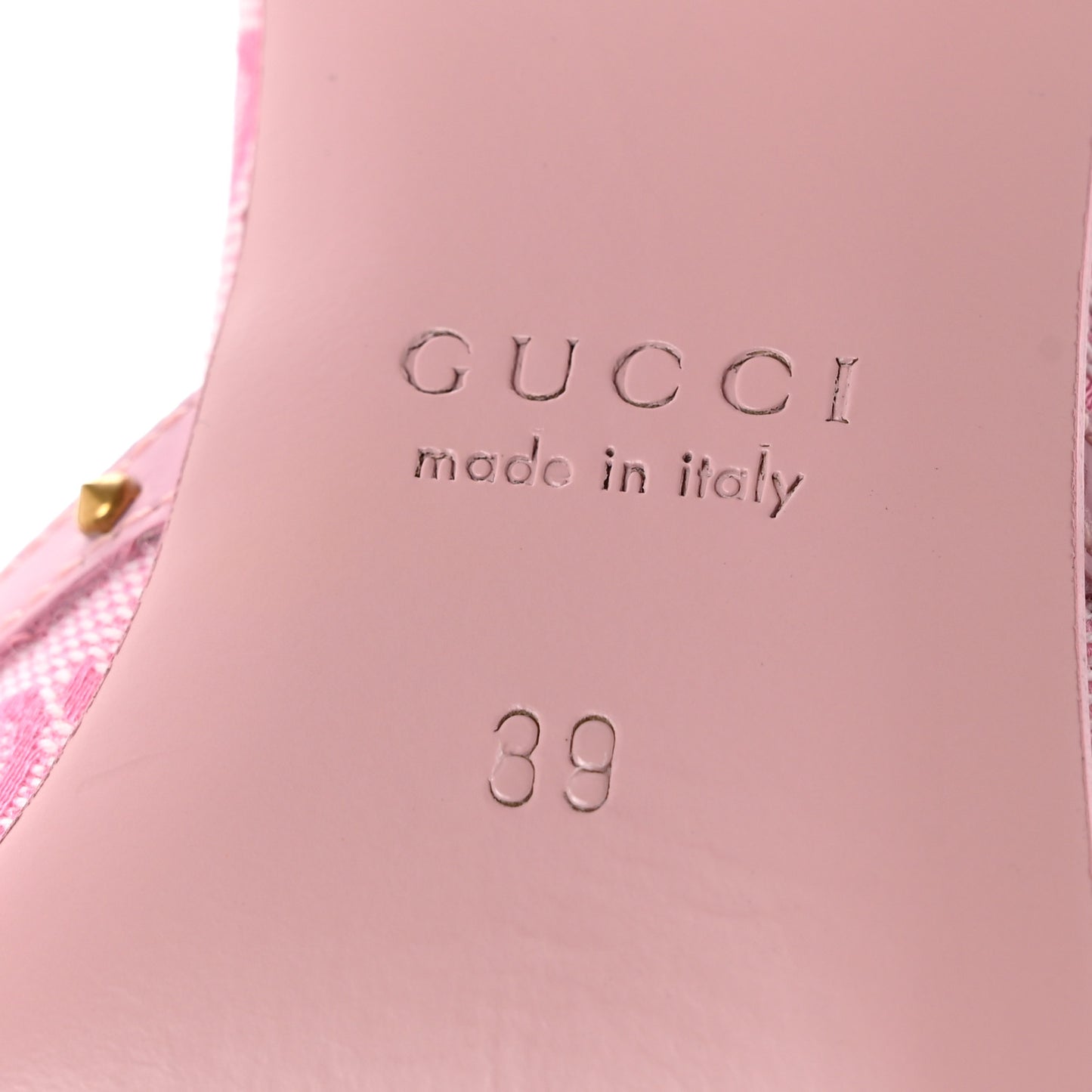 Canvas GG Monogram Stud Savoy Pumps 39 Pink