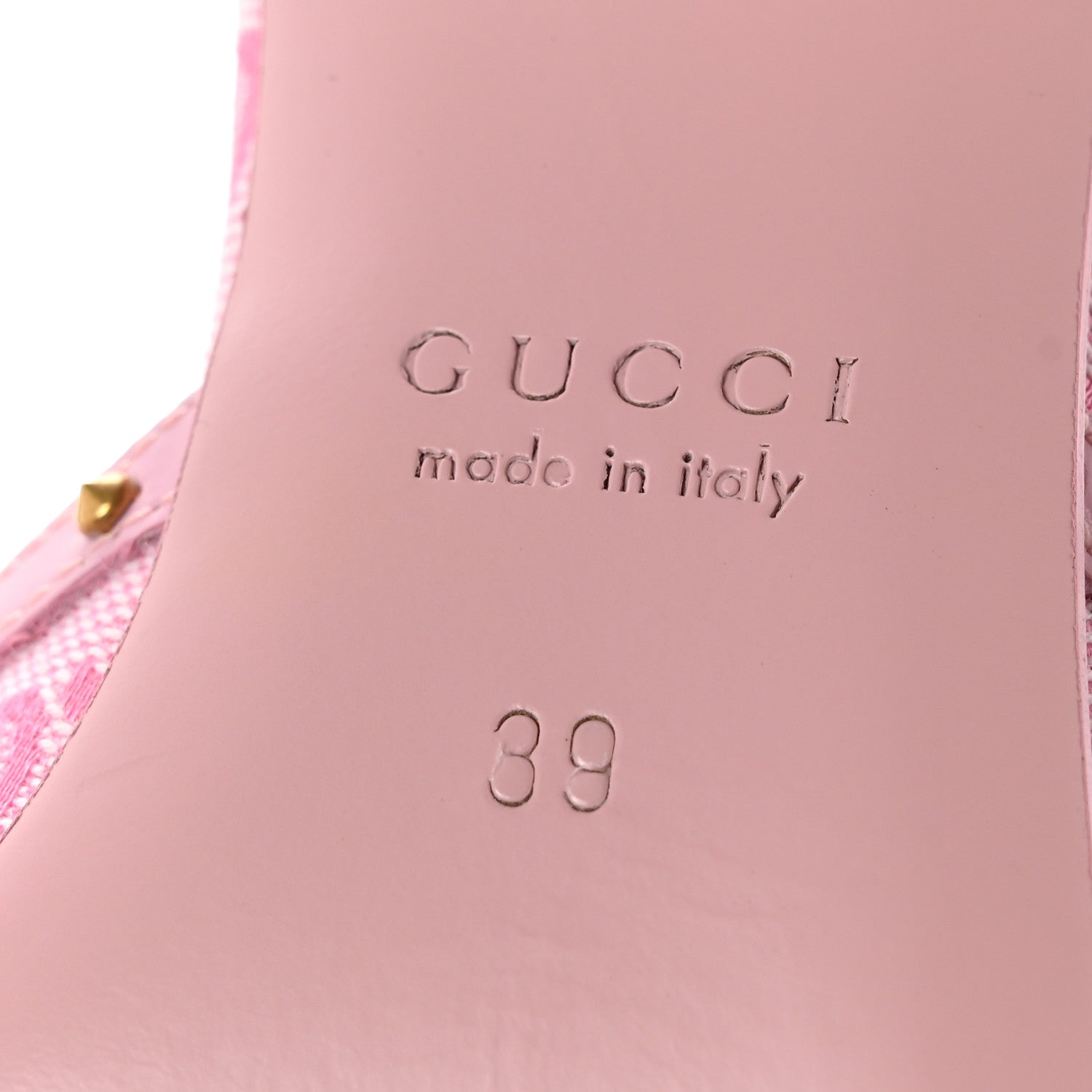 Gucci Canvas GG Monogram Stud Savoy Pumps 39 Pink 7 of 10