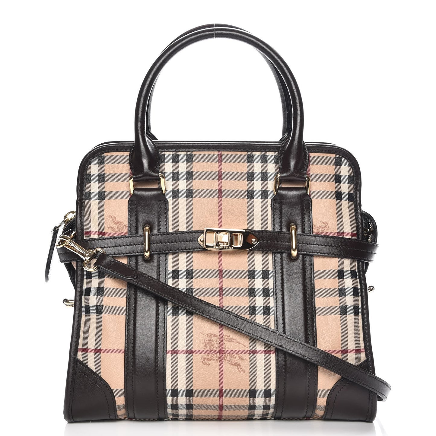 Haymarket Check Minford Portrait Tote Chocolate