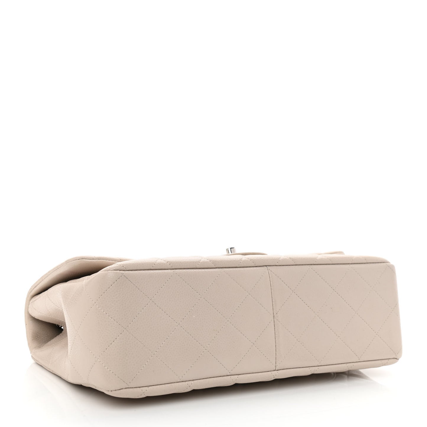 Caviar Quilted Jumbo Single Flap Ecru