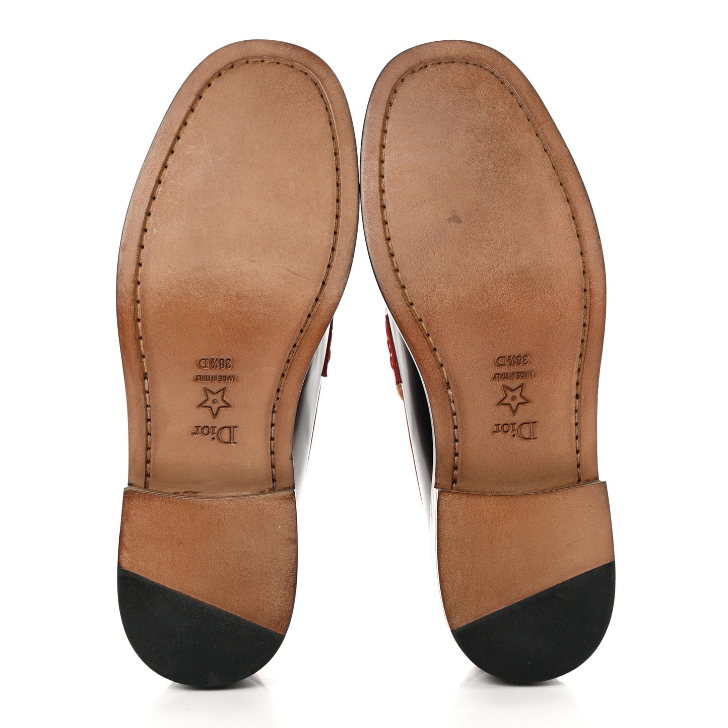 Brushed Calfskin Code Loafers 38.5 Off White Multicolor