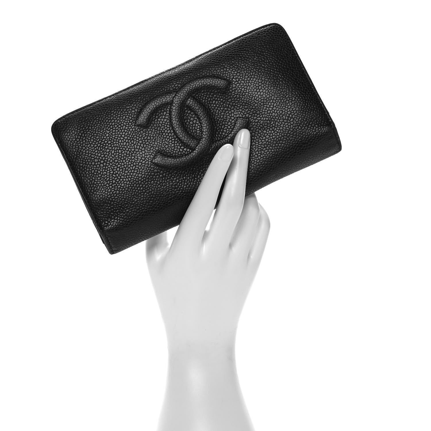 Chanel Caviar Timeless CC Yen Wallet Black 2 of 7