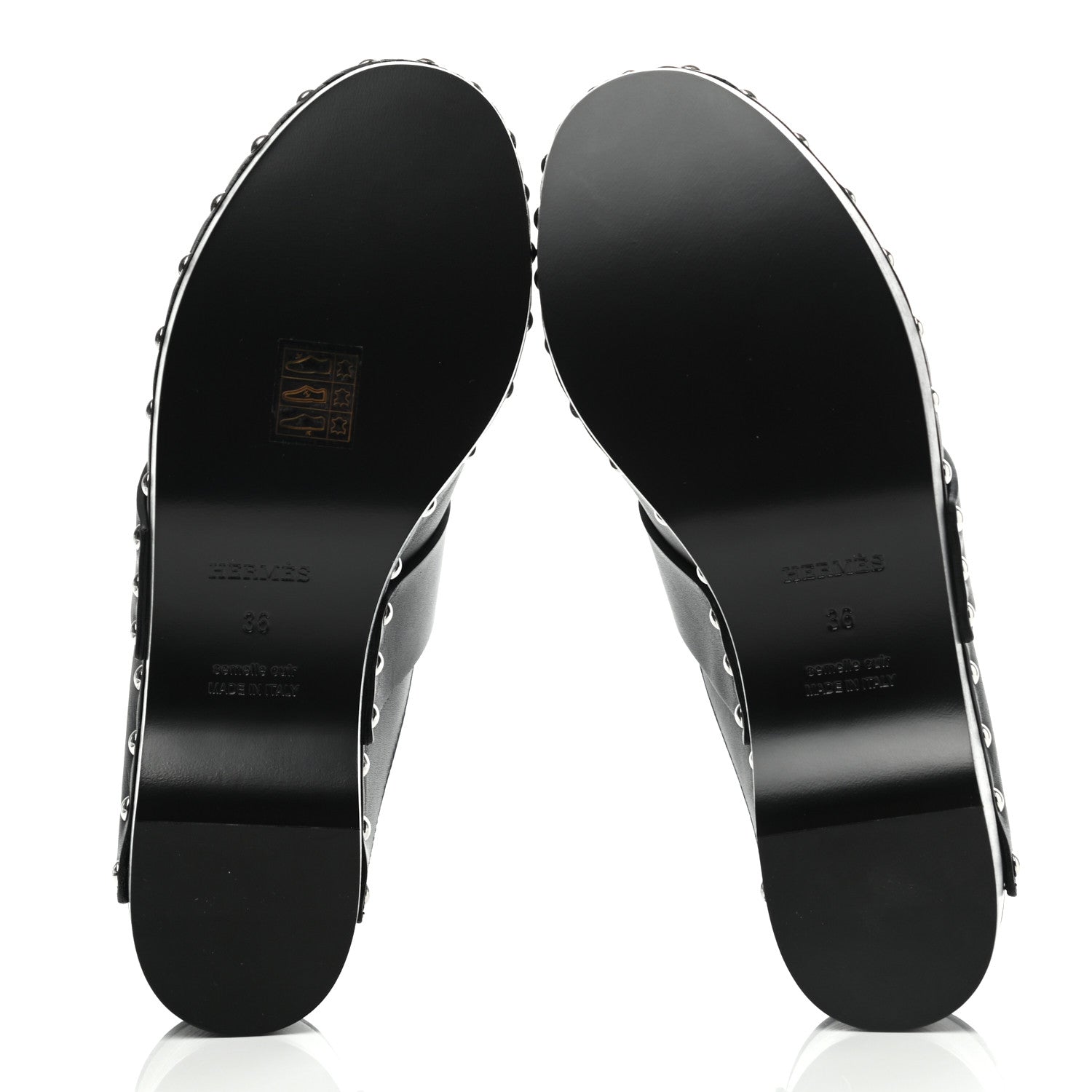 Hermes Calfskin Calya Mules 36 Black 5 of 8