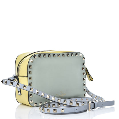 Valentino Garavani Calfskin Watercolor Rockstud Camera Crossbody Bag Rose Green Yellow Sky 3 of 9