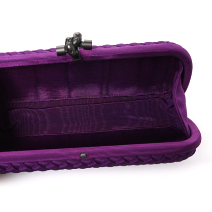Bottega Veneta Silk Faille Intrecciato Knot Clutch Purple 5 of 6