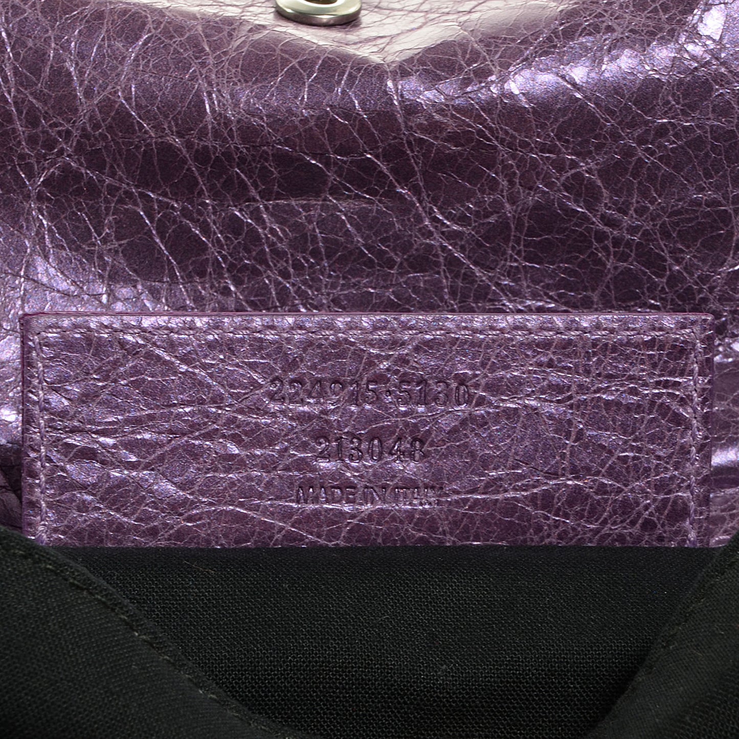 Agneau Envelope Clutch Metallic Purple
