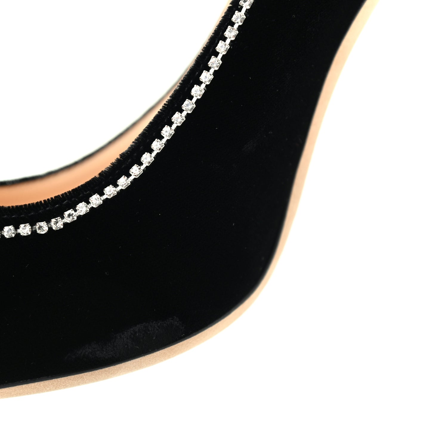 Velvet Crystal Embellished Love 100 Pumps 41 Black