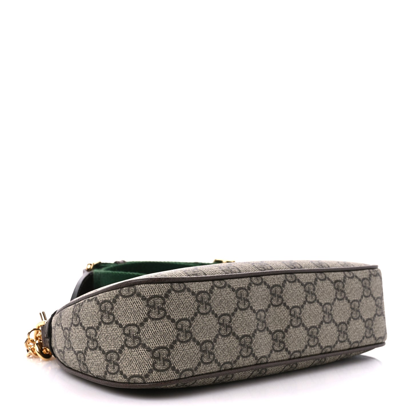 GG Supreme Monogram Textured Dollar Calfskin Web Small Ophidia GG Handbag Beige Ebony New Acero