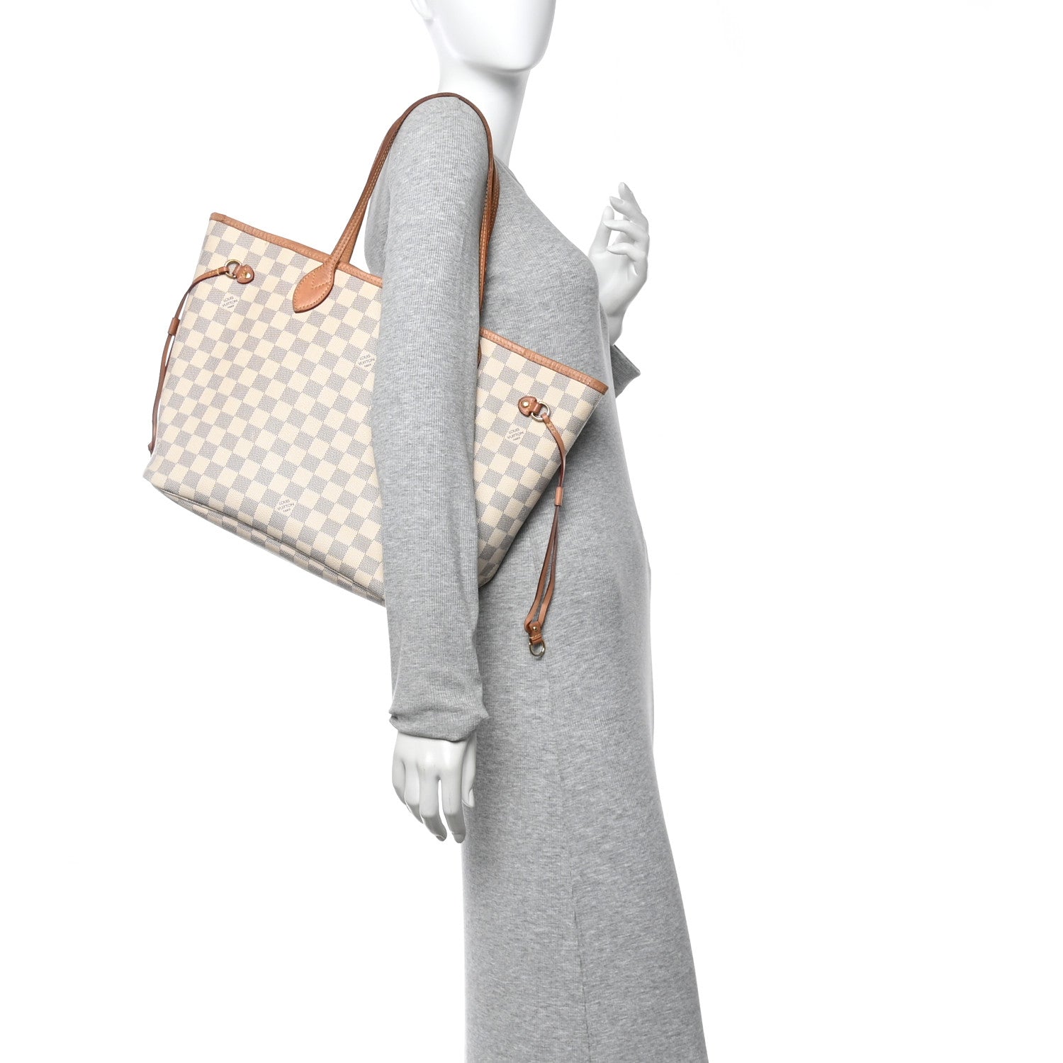 Louis Vuitton Damier Azur Neo Neverfull MM Rose Ballerine 2 of 9