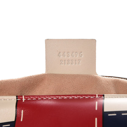 Gucci Calfskin Matelasse Trompe L'Oeil Print Medium GG Marmont Shoulder Bag Mystic White Hibiscus Red Marine Giallo 6 of 7