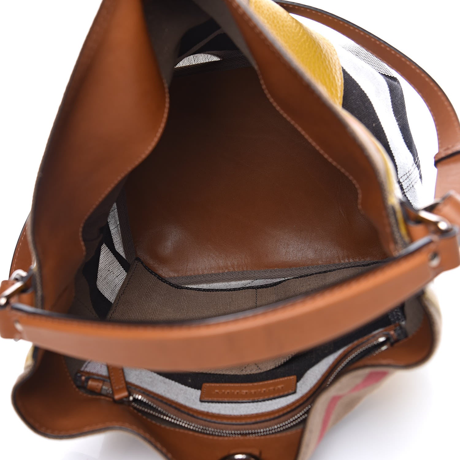 Burberry Canvas Mega Check Calfskin Chevron Medium Hobo Multicolor 7 of 14